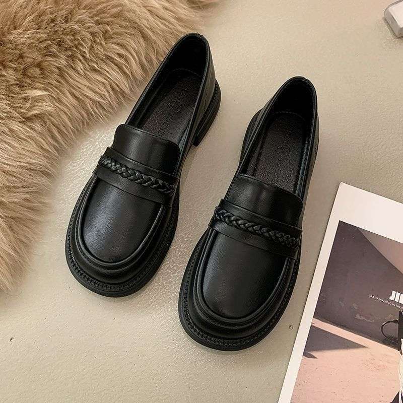 

Single shoe pedal 2025 soft sole summer and autumn new British style soft sole flat sole leather shoes versatile loafers 35