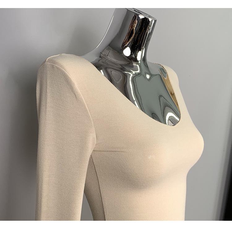 Korean Dongdaemun Sheer Slim-Fit Long Sleeve Base Layer Top for Women
