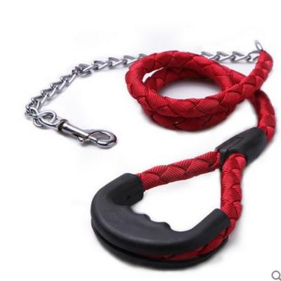 Dog Chain Anti Bite Dog Chain with Rubber Handle Dog Leash Dog Pet Supplies