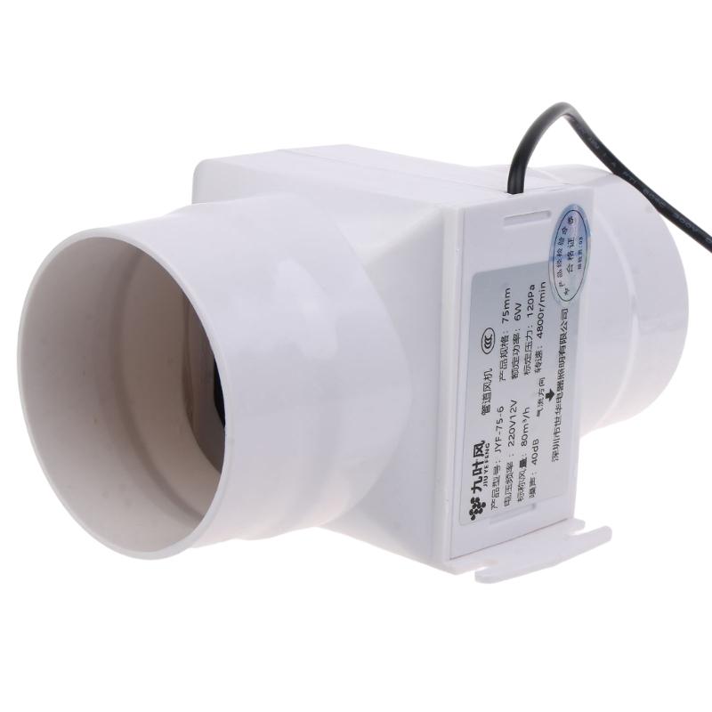 75mm Abluftventilator Heim Inline Rohrkanalventilator Für Badezimmer Abzug Belüftung Drehzahlregelnd Luftreiniger Ventilator