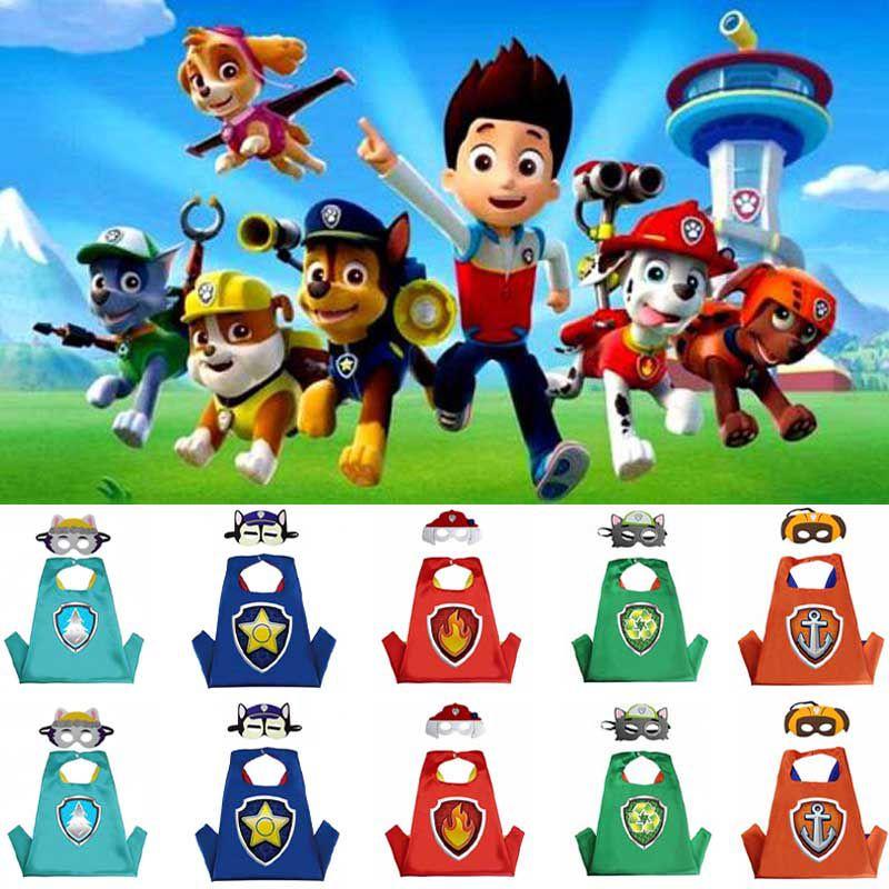 Vibrant Paw Patrol Cartoon Costume Cape And Mask Set For Kids Parties And Play