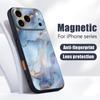 Golden Marble Pattern Case For iPhone 17 Pro Max Magnetic For Magsafe Hybrid Slim Matte Cover For iPhone 16 15 14 13 Pro Max
