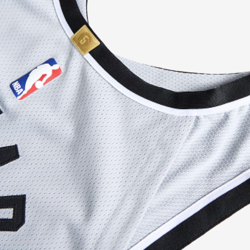 Nike X NBA Collaboration NBA AU Player Edition Spurs Leonard Jersey 2 Basketball Vest Men Jerseys Gray 863169-007