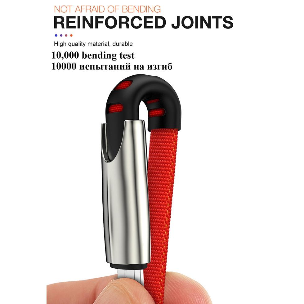 Micro USB kabel ROCK 2,4A rychlé nabíjení synchronizace dat Microusb kabel Android mobilní telefonní kabel