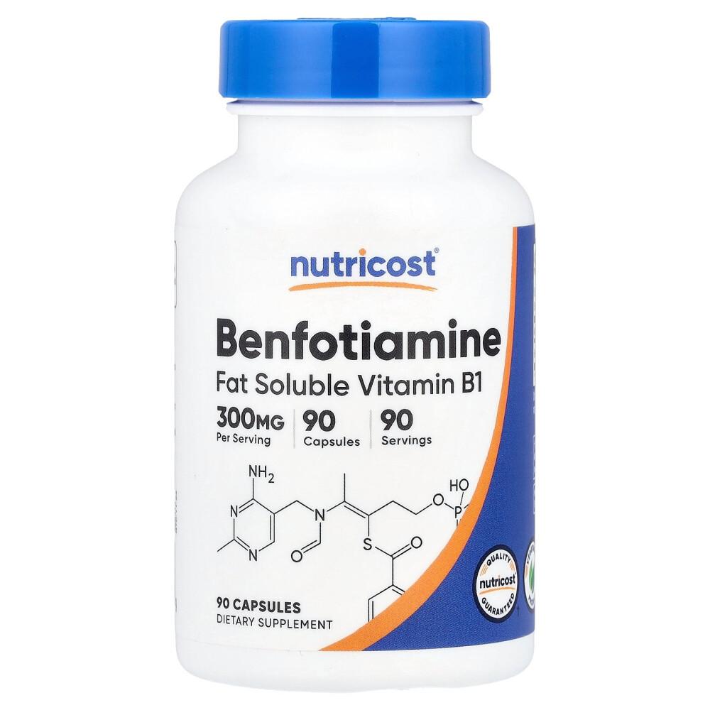 

iHerb Benfotiamine Fat-Soluble Vitamin B1 300mg Capsules, 90 Count 90 pcs - 1 ea
