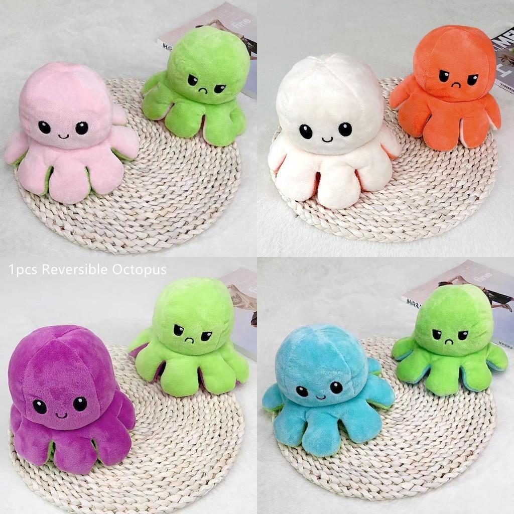 Adorable Double-sided Flip Reversible Octopus Plush Toy For Kids Soft And Cuddly Marine Life Stuffed Animal
