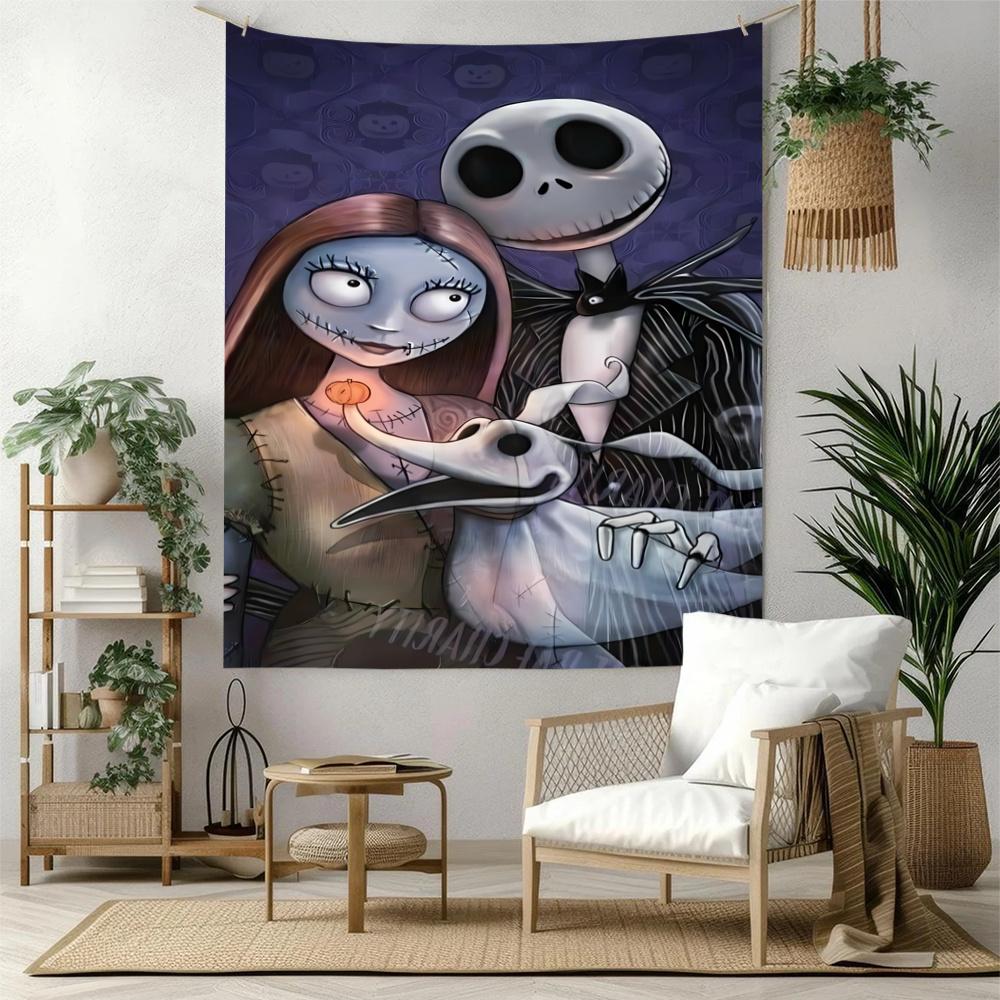 Jack Skellington Vintage Tapestry Nordic Minimal Made For Living Room Balcony Studio Wall All Season Exotic Pattern Gift For Friends Family