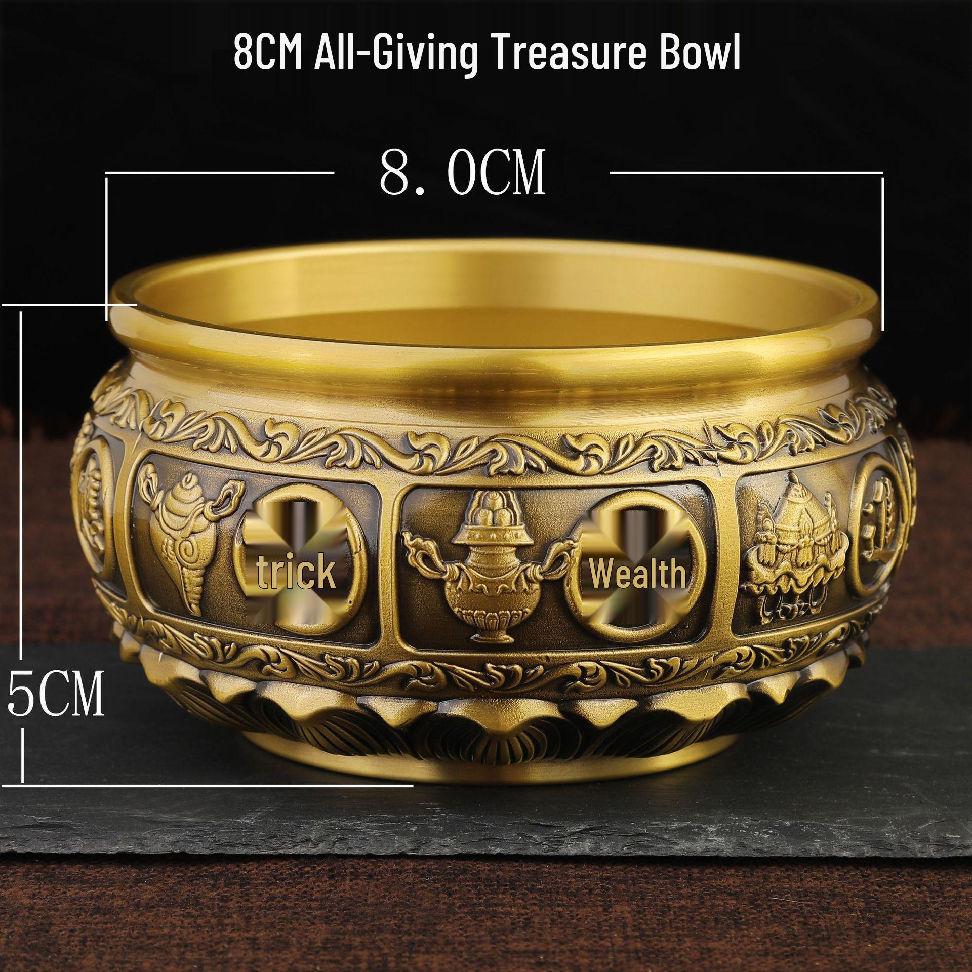 Pure Brass Copper Basin Wealth Jar - Die-Cast Ornament and Opening Gift