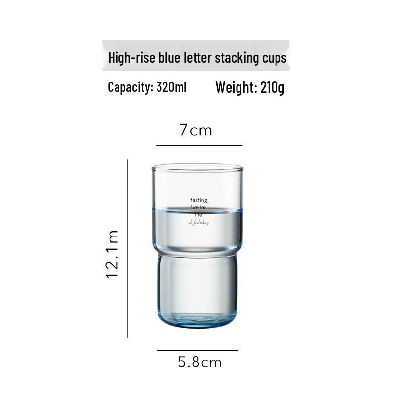Shangqi Blue Stackable Tempered Glass Cups