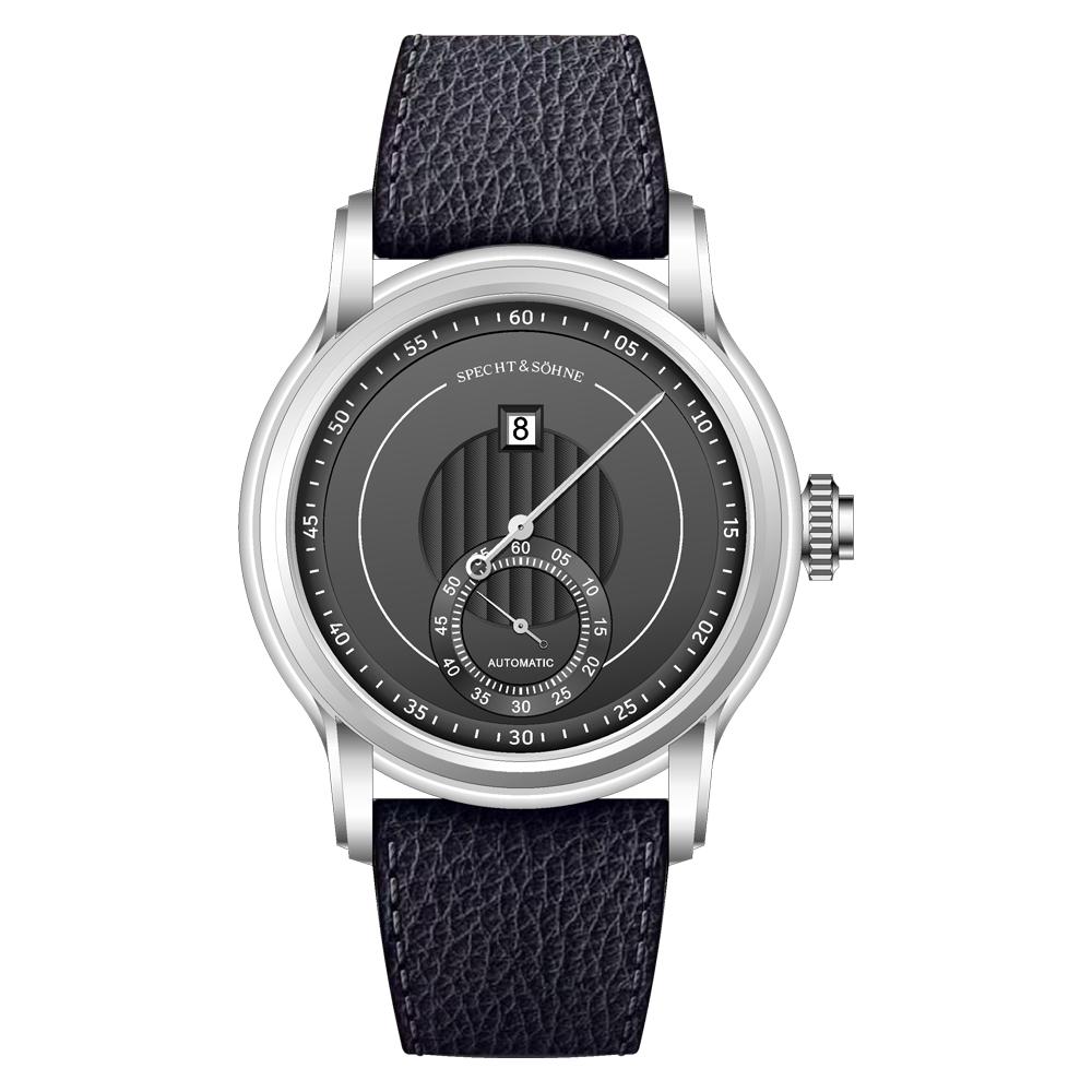 

2026 New Luxury Specht & Söhne Men Watch Automatic Mechanical Jump Hour Sapphire Crystal Stainless Steel Wristwatch сірий