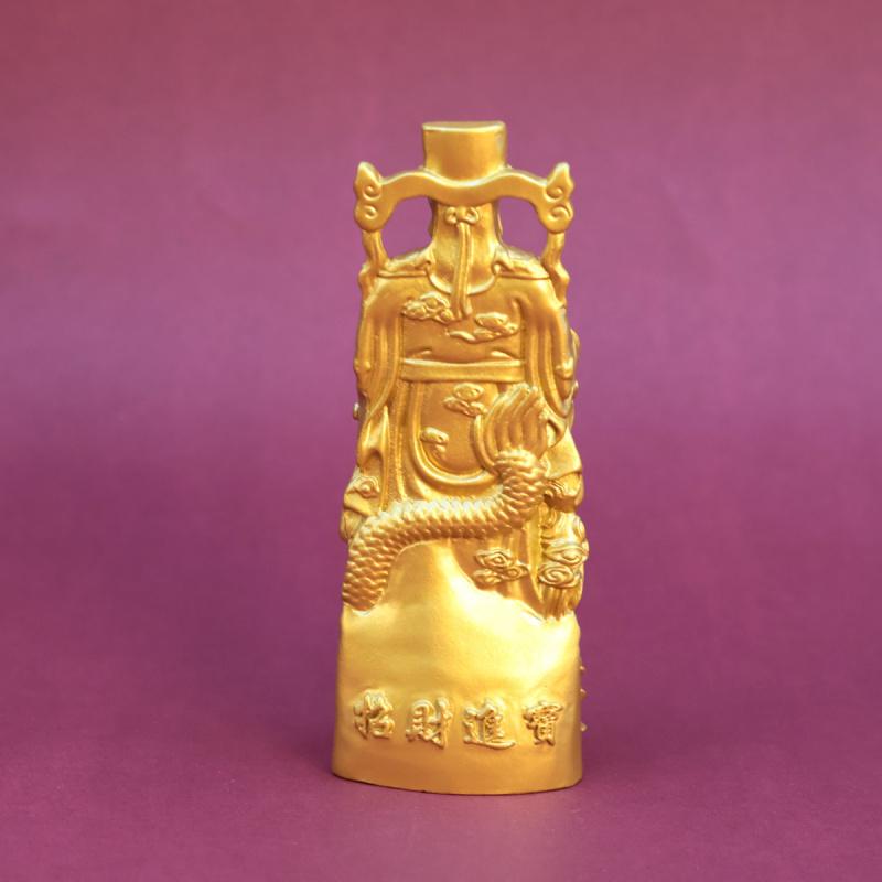 Gold-Plated Wealth God Buddha Statue Ornament for Home and Shop Worship Ruyi Bodhisattva Metal Craft Gift Wholesale