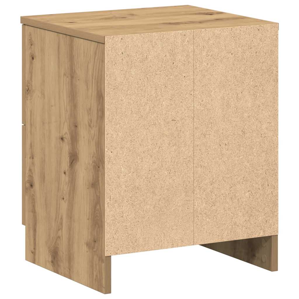 Nightstand with 2 Drawers Artisan Oak Finish 40 x 36 x 50 cm