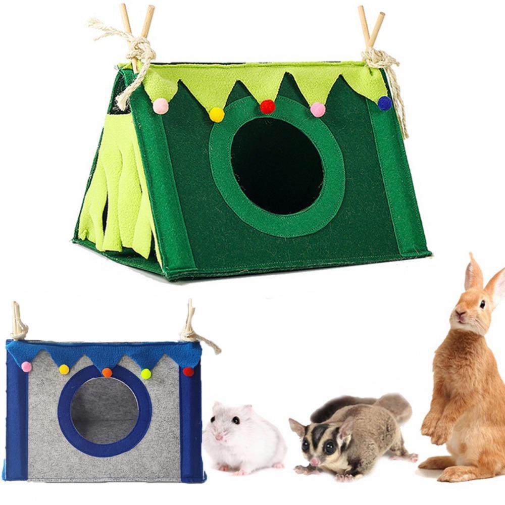 

Removable Triangle Pet Accessories Rabbit Nest Pet Glider Hidden House Hamster Tent Hamster House зелёный