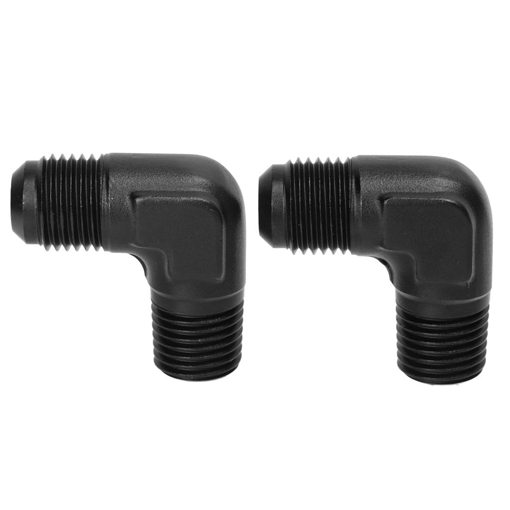 2 Pcs 6AN To 14 NPT Fitting Adapter 90 Degree Male Swivel Gas Line Rail Pump Injector Fitting