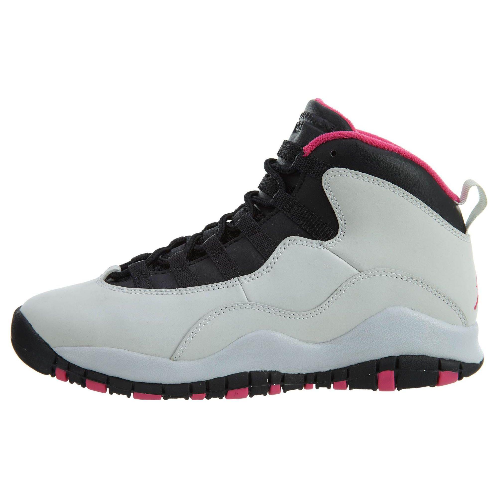 

Детские кроссовки Air Jordan 10 Retro GG Vivid Pink Grey Pure-Platinum Black-Vivid-Pink 487211-008