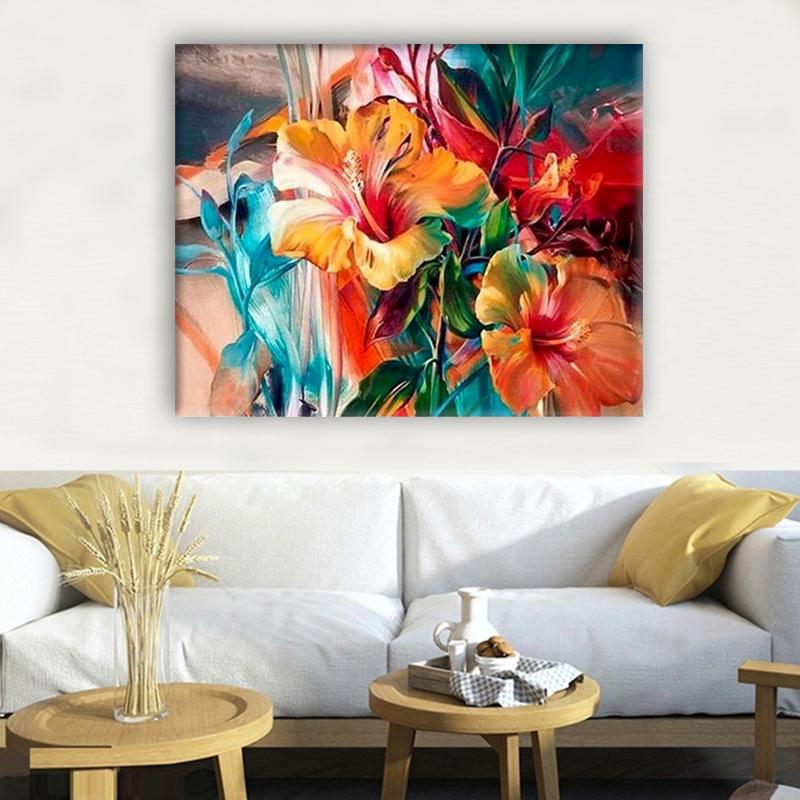 GATYZTORY 40x50cm Frame Painting By Numbers For Adults Color Flower Oil Picture HandPainted Diy On Canvas Home Wall Art