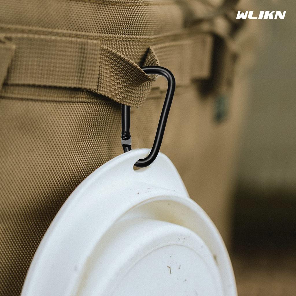 Wlikn Aluminum Alloy Carabiner Set of 10 Load Capacity 50KG
