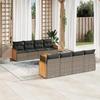 VidaXL Garden Lounge Set with Cushions 9 Pcs, Patio Sofas, Patio Furniture Set, Outdoor Furniture, Grey 3227502