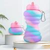 600ML Folding Water Cup Large Caliber Doughnut Shape Sport Bottle Drop-resistant Lightweight To Carry Water Cup Daily Use