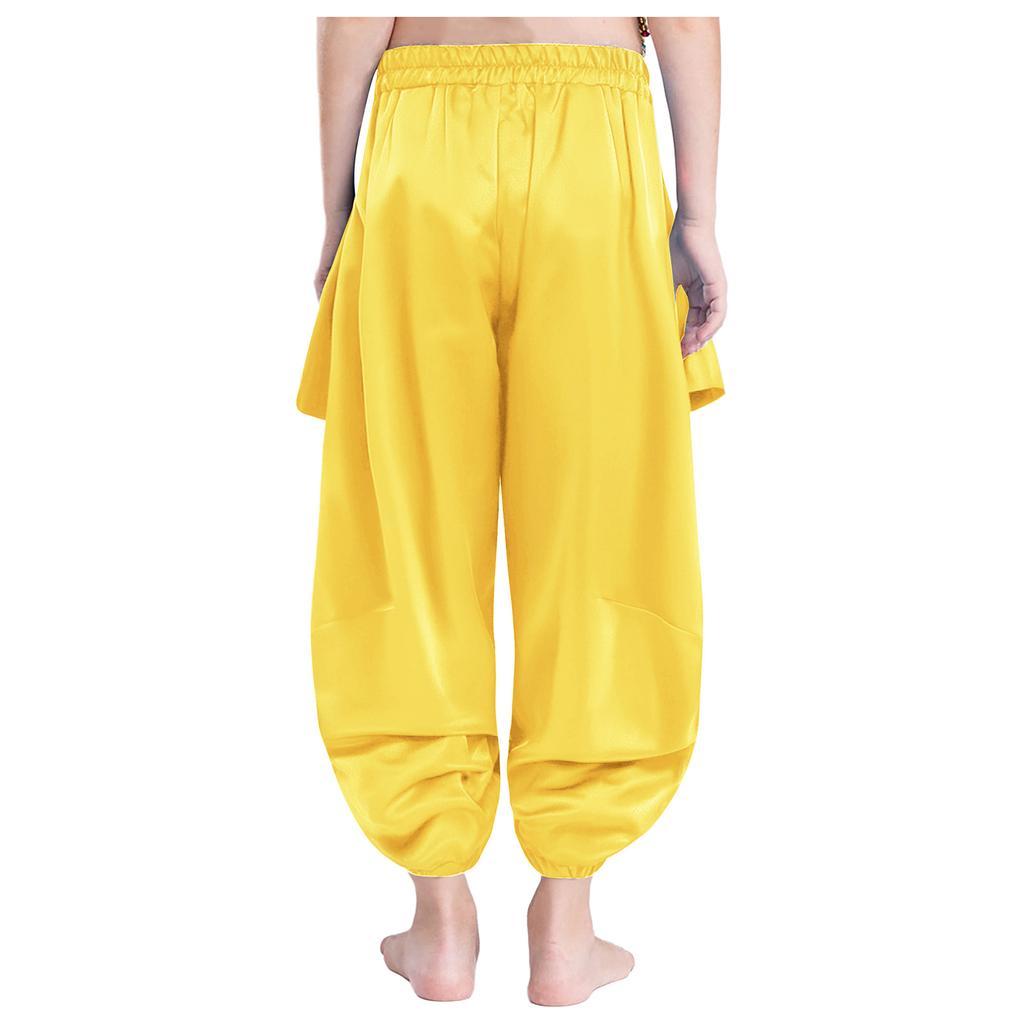 Mädchen Bauchtanzhose Einfarbiges Design mit gerüschtem halb-elastischem Bund Haremstil für Auftritte