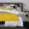Sarı Gri Siyah Yama İşi Soyut Sanat Ortaçağ Tarzı Nevresim Yastık Kılıfı Yatak Takımı Yorgan Kılıfı Çift Kişilik Yatak Ev Tekstili