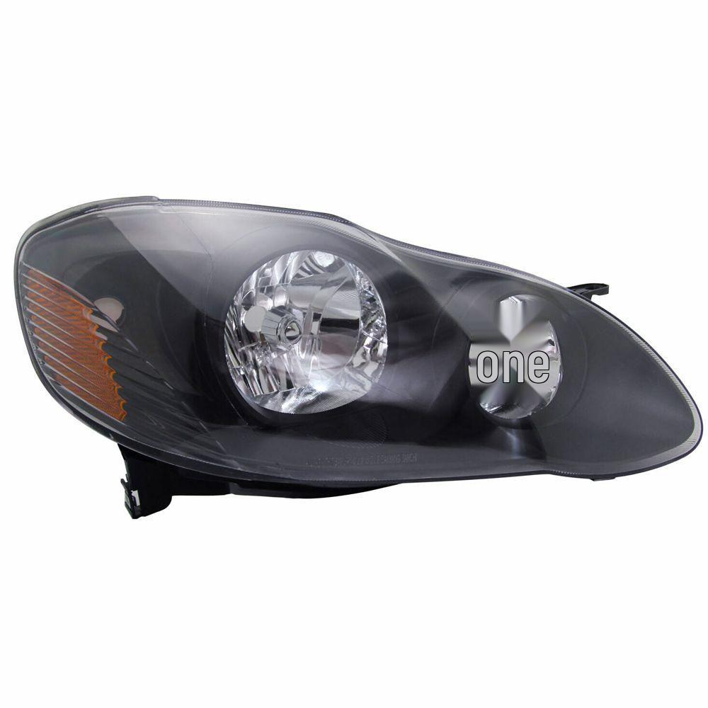 Black Front Headlight Assembly for 2003-2008 Toyota Corolla (US Spec)
