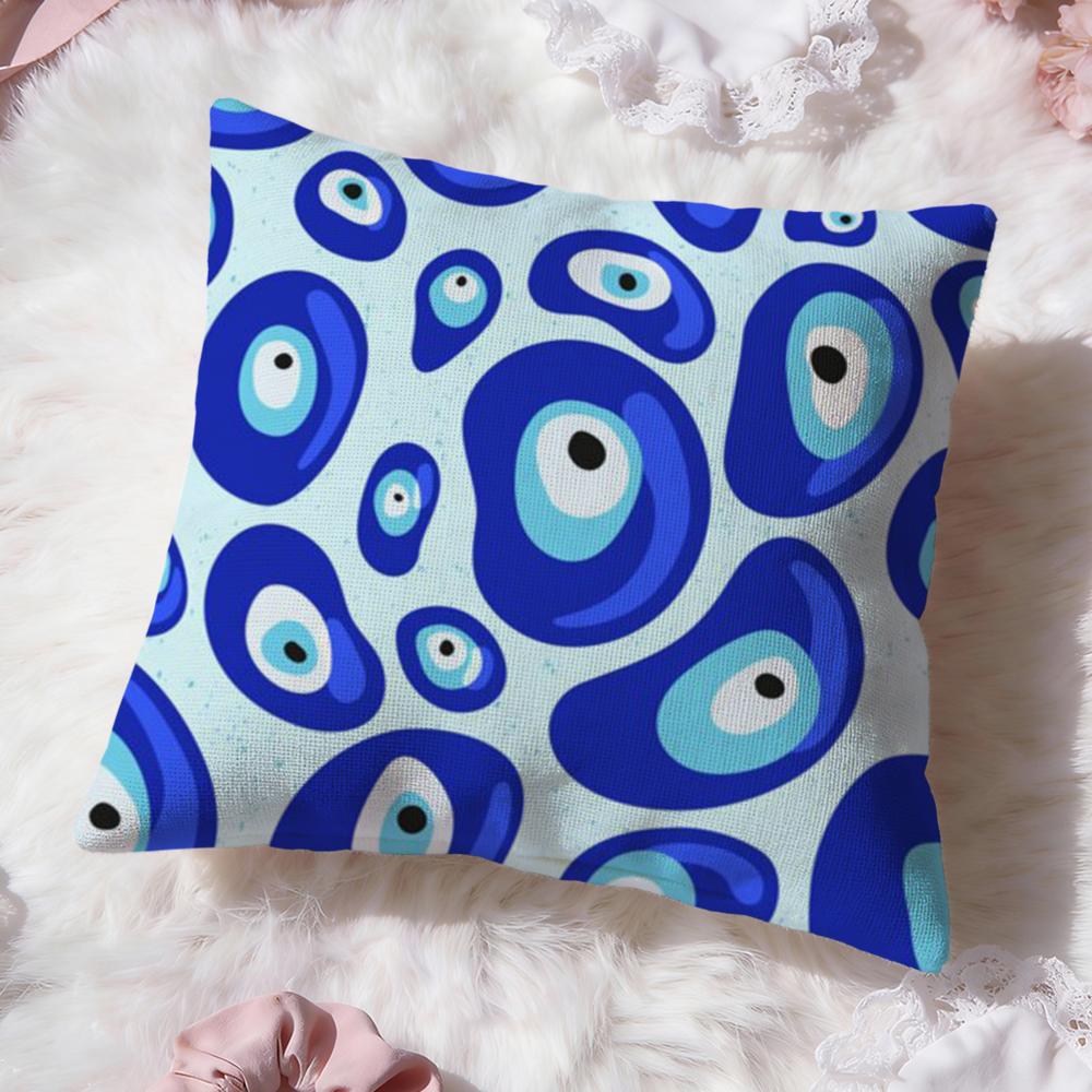 Art Evil Eye Symbol Cushion Cover Premium Comfort Reversible Pillow Cove -Two in One Design for Any Room & Car Interior