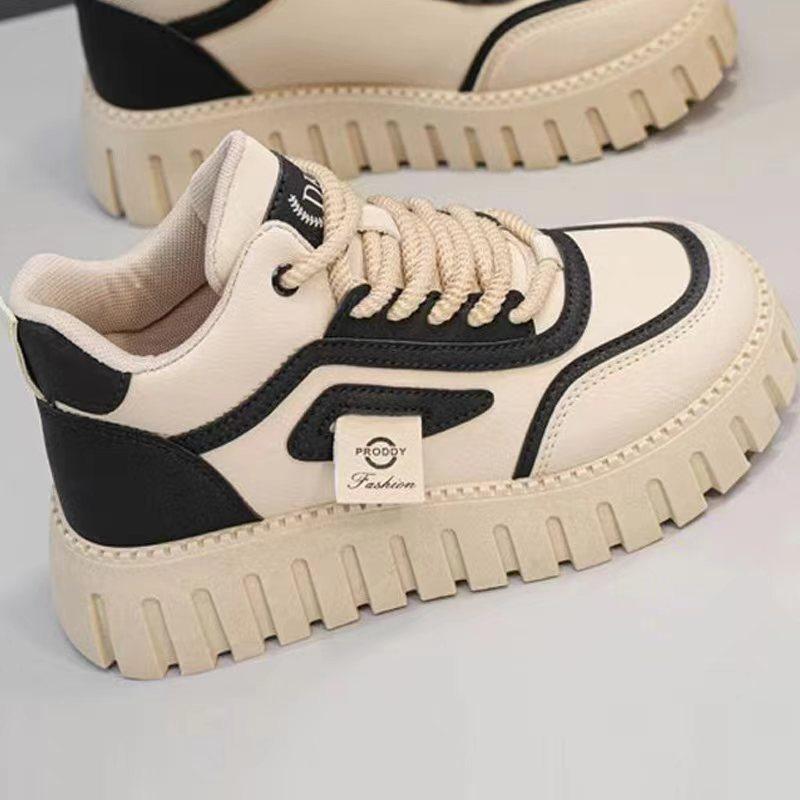 Sneakers female students 2025 new autumn women's shoes high-top small versatile height-increasing white shoes