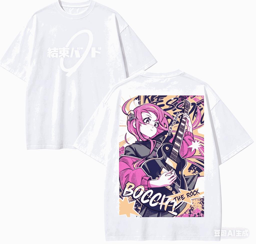 Bocchi the Rock! T Shirt Personality Clothes New Model Anime T-shirt Yearround Clothing Plus Size Unisex Streetwear Trendy Couples