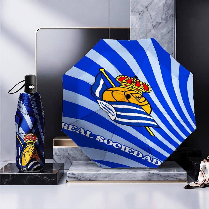 Royal Football Emblem Umbrella 8-Frame for Travel, Camping, Casual Lightweight Portable Umbrella, Essential for Every Family Holidays Gift