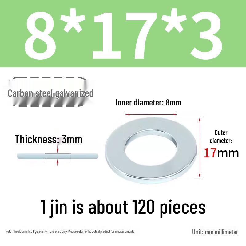 Oversized Thickened Galvanized Iron Flat Washer M2M3456810-M6