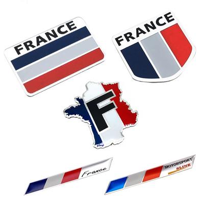 3D Hliníková Mapa Francúzskej Národnej Vlajky Styling Auta Odznak Emblém Nálepka Závodné Príslušenstvo
