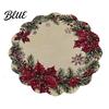 Tapis décoratif d'isolation thermique Rond Set de table de Noël 14 pouces Motif festif Antidérapant Protecteur de table Couvercle de table anti-brûlure Endroit pour manger