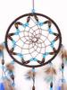 Creative Blue Feather Dream Catcher Wind Chime Hand-woven Car Pendant Holiday Birthday Gift Garden Bedroom Home Hanging Ornament