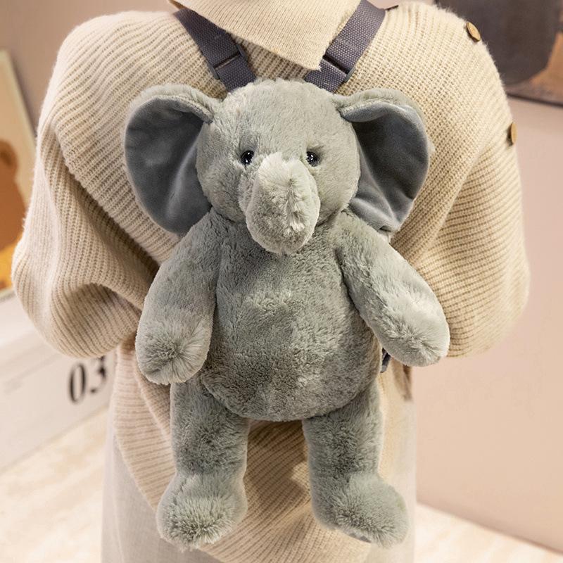40 cm Knuffelrugzak Wilde Dieren Gevuld Zacht Luiaard Lam Giraffe Dubbele Schouders Tas Winkelportemonnee Knuffel Cadeau 40cm backpack gray