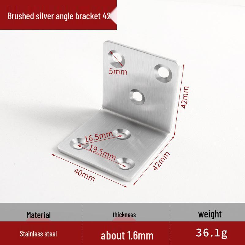 Thickened Stainless Steel 90° L-Shaped Angle Bracket for Shelf and Furniture Support