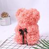 Orso di Fiori di Rosa Teddy Artificiale da 25 cm con Scatola Regalo Romantico di San Valentino Fidanzata Donne Anniversario Forniture per Feste di Matrimonio