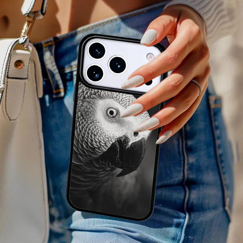 African Grey Parrot Phone Case For iPhone 17 Air 14 15 13 12 Max Cover For Apple 14 15 16 16e 11 Pro Max Plus Coque