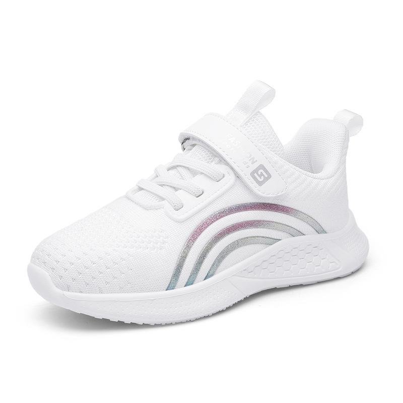 Classmate girls shoes spring 2025 new children's shoes breathable mesh white shoes little girl sports trendy shoes