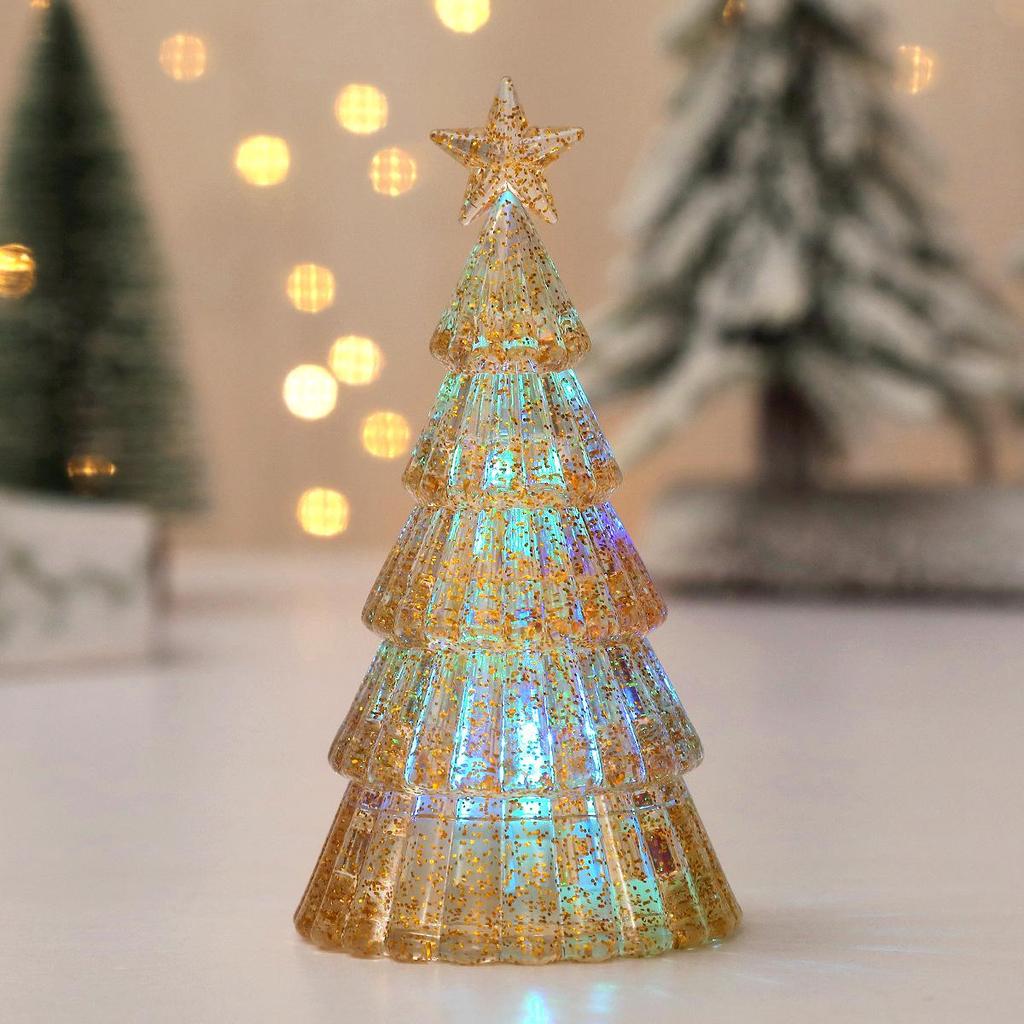 Leuchtender LED Kristall Weihnachtsbaum Nachtlicht Ornament