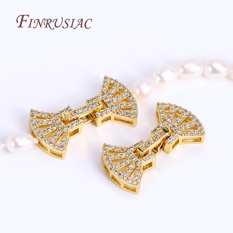18K Gold Plated Brass with Zircon Clasps For Jewelry Connectors For Bracelets Accessories,High Quality Jewelry Finding