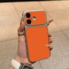 Large Window Synthetic Leather Casing for iPhone Pure Orange Printed Patterned Plain Shell Soft Case Protective Cover | BP B031