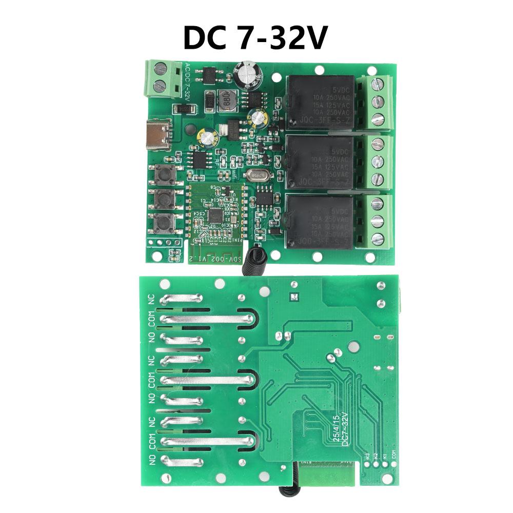 3-Kanal Smart-Relais 90-260V AC/5-32V DC WiFi Bluetooth 433MHz RF-Steuerung für IoT/Hausautomation