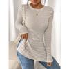 New Round-neck Slit Long-sleeved Versatile Casual Women's Base Layer T-shirt