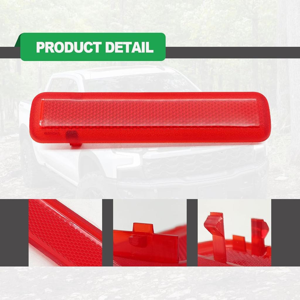 1 Pair Rear Left Driver and Right Passenger Side Door Red Reflector Panel, Safety Alert Light Cover, Compatible with Chevrolet GMC Yukon 2003-2007,