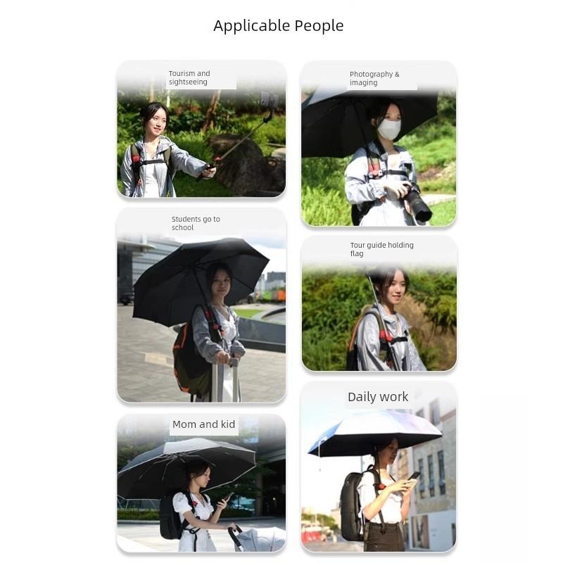 Hands-Free Umbrella Sun Protection Backpack No Hand-Free Cycling Rain-Proof Umbrella Handy Gadget Holder