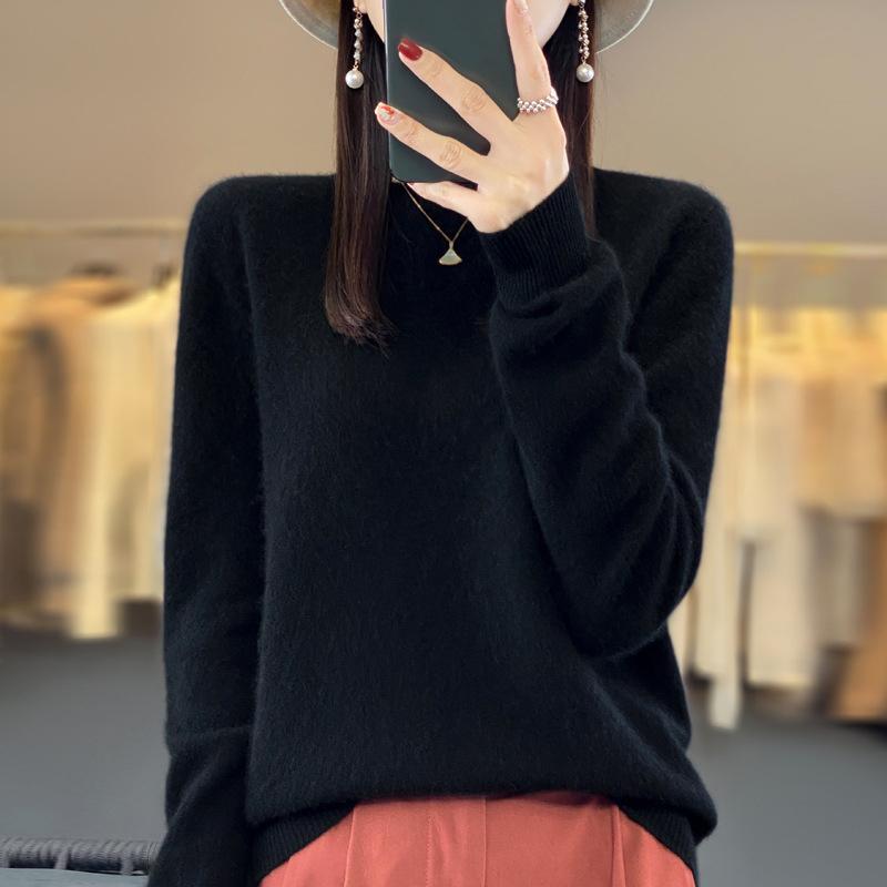Sweater Women O-neck Cashmere Knitwear Female Pullover Autumn Winter Casual Tops Solid Color Soft Clothing