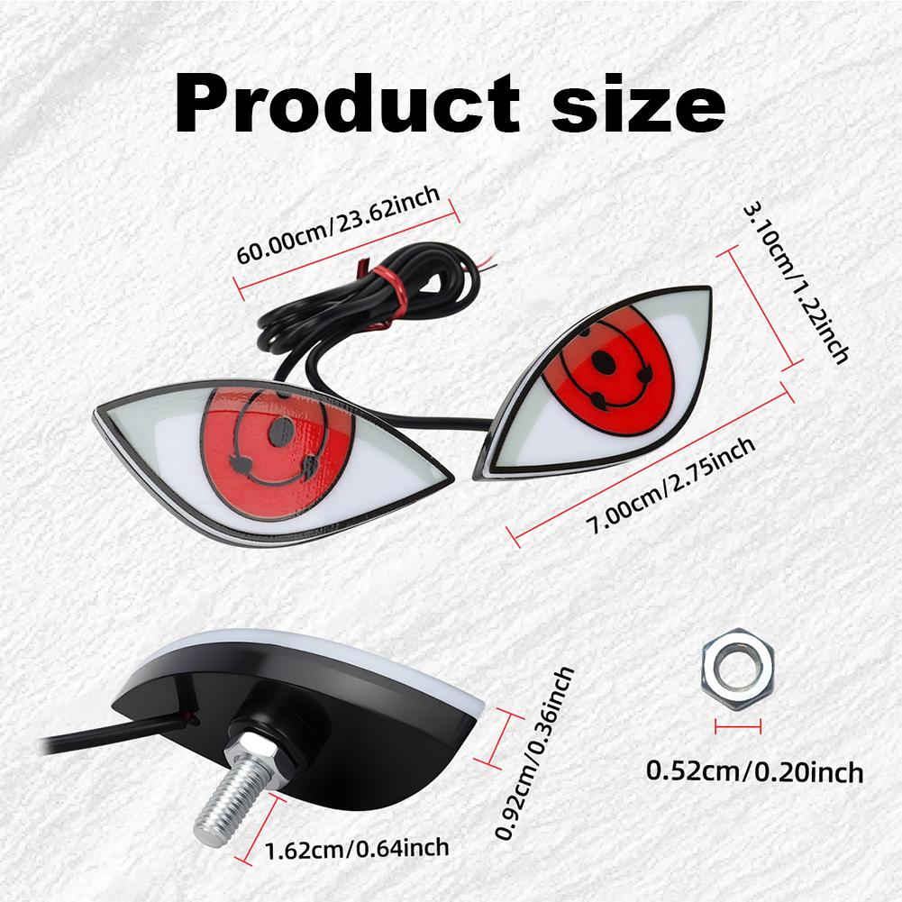 Motorcycle LED License Plate Decorative Lights Snake Eye Rear Tail Light Strobe Flashing Electric Motorcycle Modified