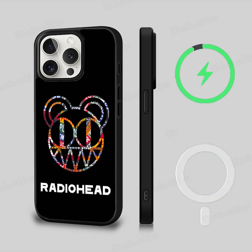 R-Radiohead Rock Band For Magsafe Magnetic Phone Case Cover For IPhone 11 12 13 14 15 16 17 Pro Max Plus