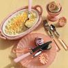 /6 Scale Miniature Cutlery Set for Dollhouse Kitchen 5Pcs Knives Forks Spoons Role Play Accessories Gift